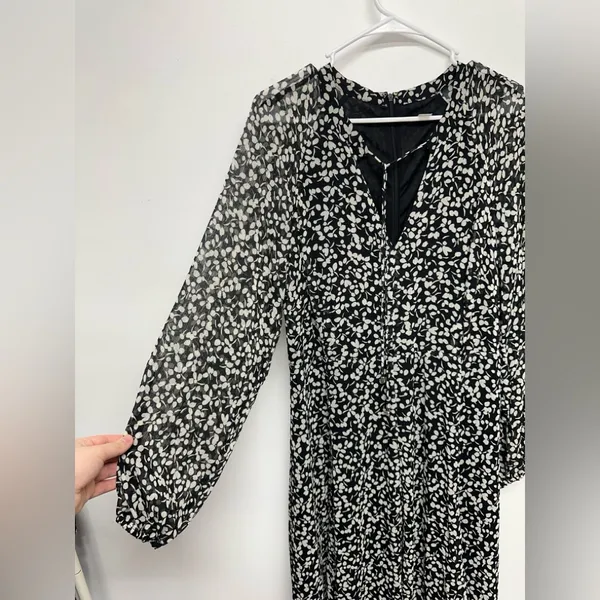 Tommy Hilfiger Women's Black Floral-Print A-Line Dress Size 14 - Image 8