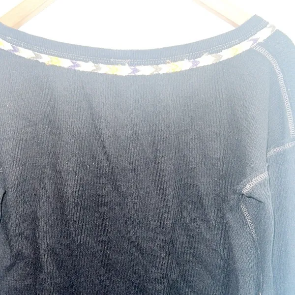 Free People We The Free Classic Rainbow Knit Thermal Cotton Henley Long Sleeve - Image 9