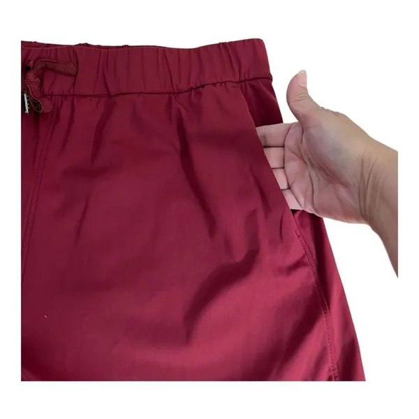 Willit Women's Red Burgundy Active Shorts Size L Pockets Elastic-Waist Sports - Image 13