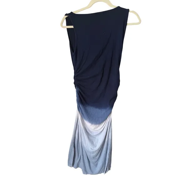 Athleta‎ Ombre Ruched Tank Dress Navy Blue White Blue Size S Made in USA - Image 2