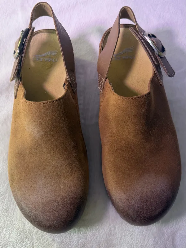 Dansko Chestnut Brown Leather Slingback Clogs - Image 4