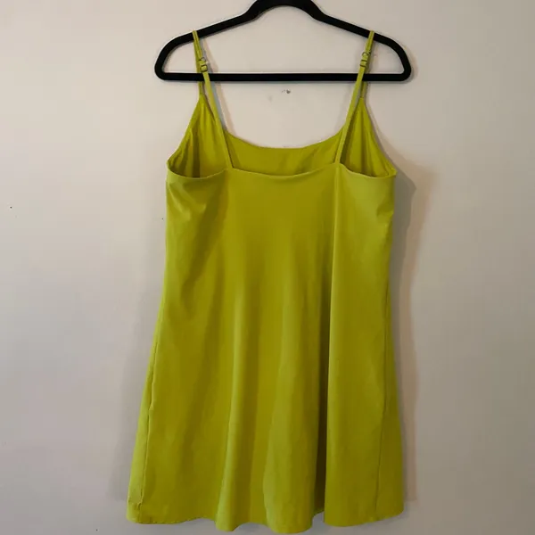 Abercrombie & Fitch Green Chartreuse Strappy Athletic Tank Dress Shorts Large - Image 6