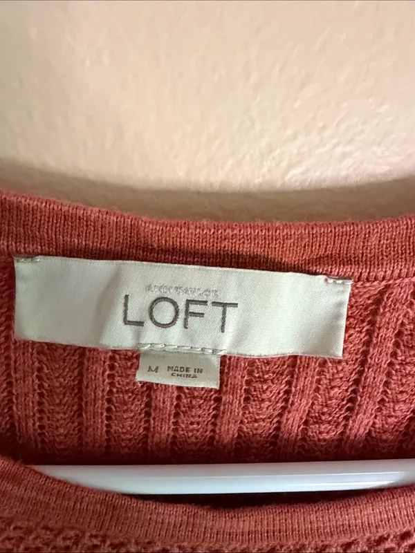 LOFT Rust Textured Crewneck Sweater - Image 2