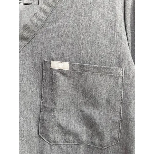 FIGS Catarina Scrub Top‎ Gray Medical Uniform Pocket Size L - Image 4
