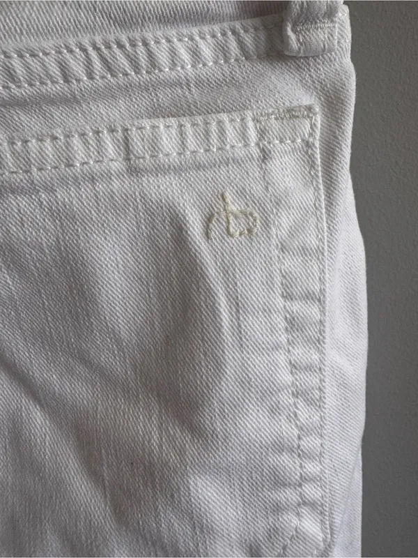 Rag‎ & Bone Dre Low Rise Slim Boyfriend Jeans White Size 24 - Image 5
