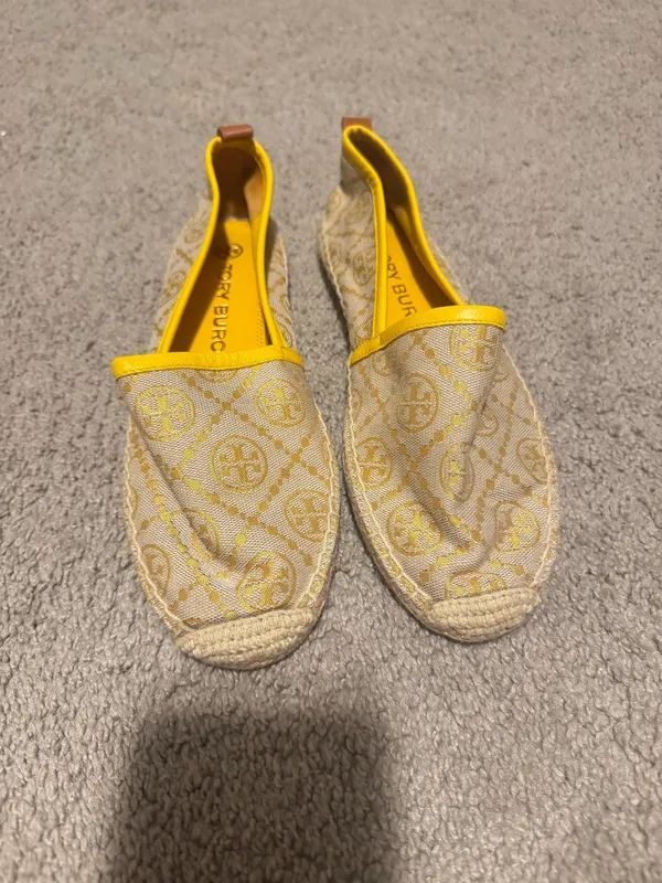 TORY BURCH Logo-print jacquard espadrilles Size 8M - Image 2