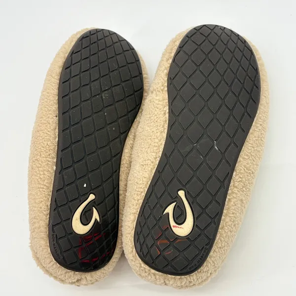 OluKai Nohea Heu Slipper Women Size 7 Tan Beige Sherpa Moccasin 20459 Cozy - Image 5