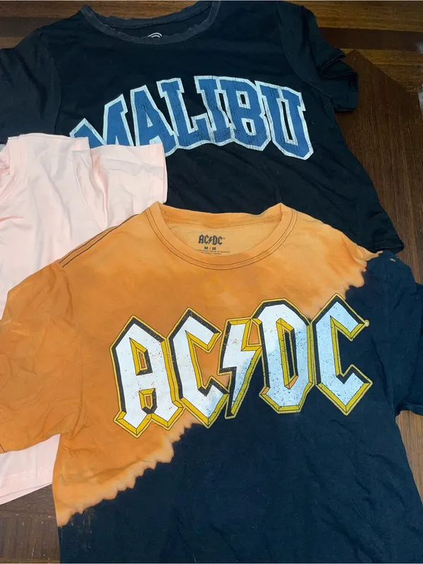 Women’s Graphic T-Shirt Bundle Size Medium Malibu AC/DC (3 Tops) - Image 2