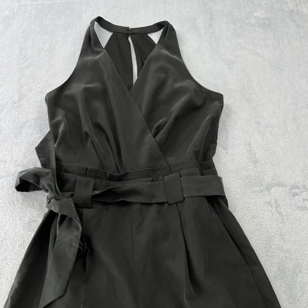 Express Sleeveless Jumpsuit Back Zip Black Size Zero Belted Casual‎ Classic 90's - Image 5