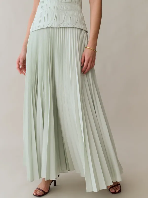 NWT o.p.t Ada Dress size 4 seafoam green strapless pleated maxi Few Moda - Image 3