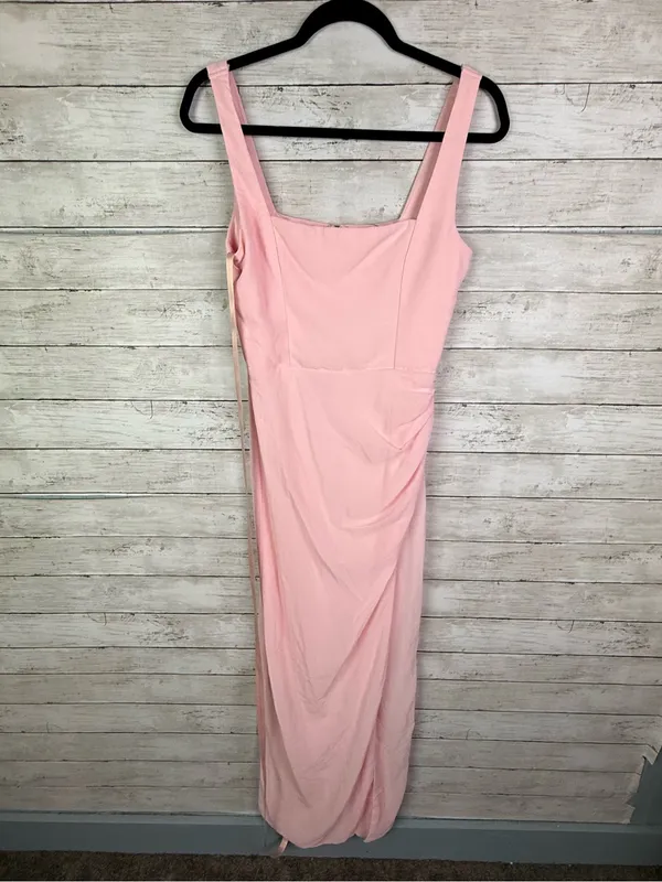 Lulus Glamorous Disposition Light Pink Ruched Maxi Dress Size Small - Image 3