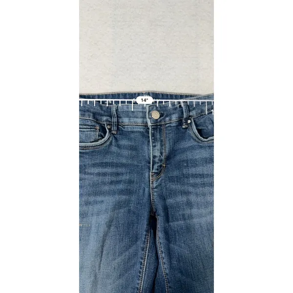 White House Black Market The Skinny Distressed Medium Wash Denim Jeans Sz 4 - Image 7