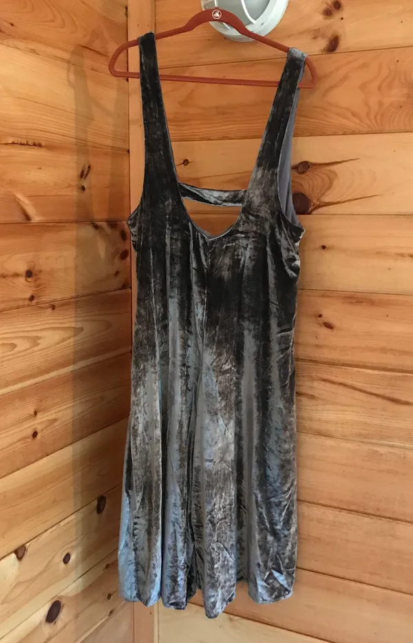 Maeve AMAZING BLUE ANTHROPOLOGIE VELVET TANK LOOSE FLOWY DRESS - Image 2