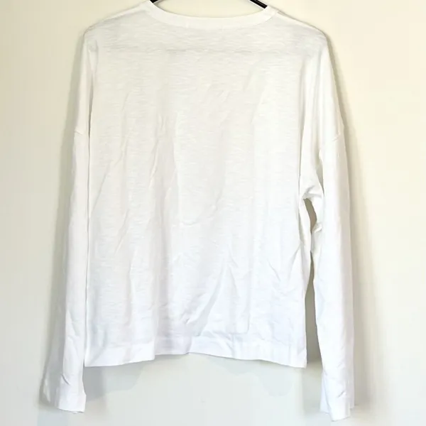 NWT Madewell Bombay Long Sleeve Henley in White - Size: Large - Image 7
