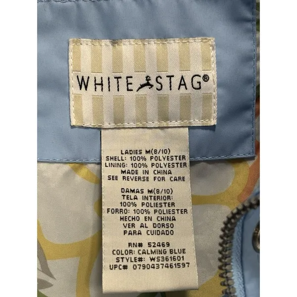 White Stag Light Blue‎ Long Sleeve Zip/Snap Up Rain Jacket Size M (8-10) Pockets - Image 3