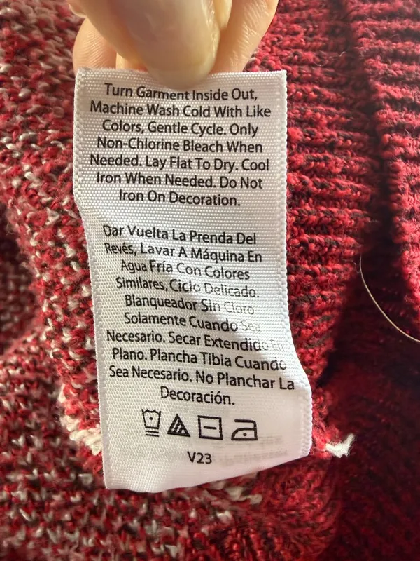Holiday Time women's red winter tree long sleeve crewneck sequin sweater S - Image 10