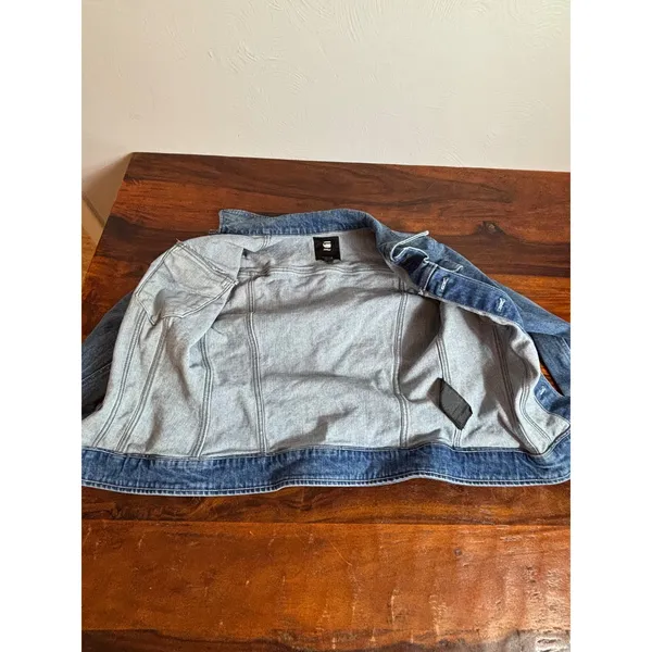 G-Star Raw 3301‎ Slim Jacket Womens XS Blue Denim Trucker D17437-C052-C293 - Image 4