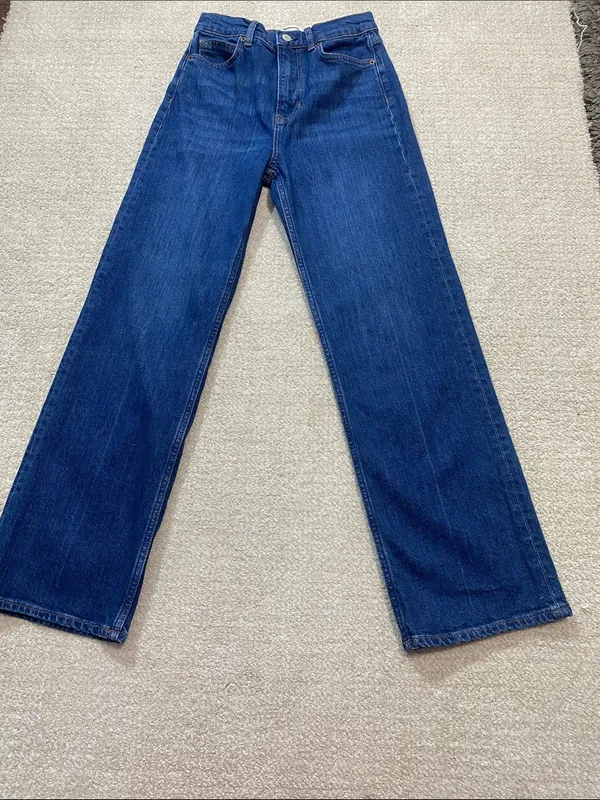 Reformation Dark Blue Wide-Leg Jeans Size 26 - Image 15