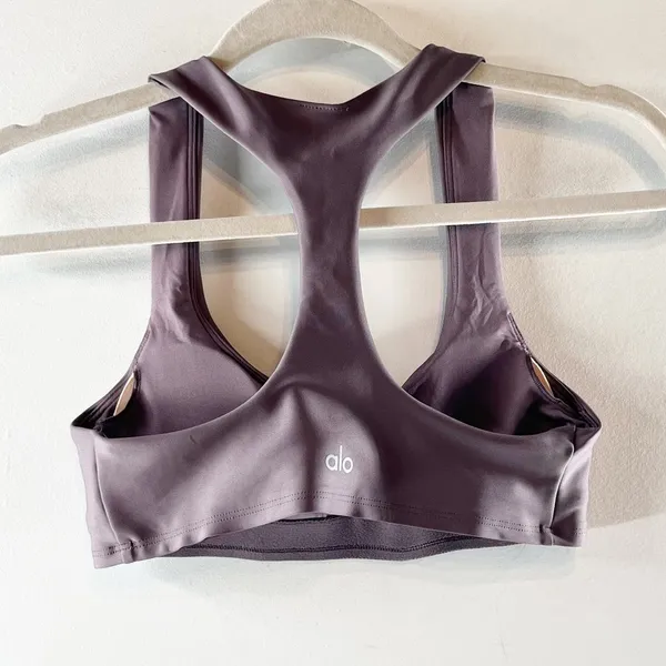 Alo Airlift Advantage Racerback Sports Bra Raisinette Purple Small - Image 5