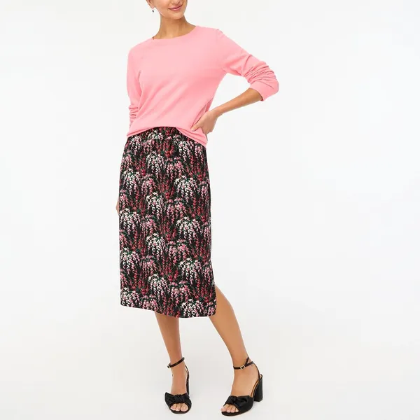 NWT J. Crew Womens Size Small Pull On Elastic Waist Floral Midi Skirt NEW - Image 2