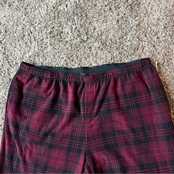 NWOT SKIMS Unisex Fleece Flannel Sleep pants Medium in Wine Plaid 4x - Image 7