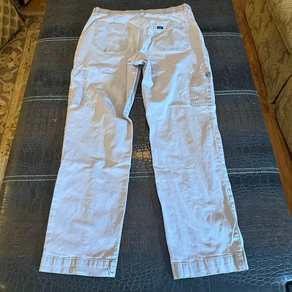 Lee Women’s Cargo Pants Gray Relaxed Fit Mid Rise Straight Leg Size 12 Medium - Image 7