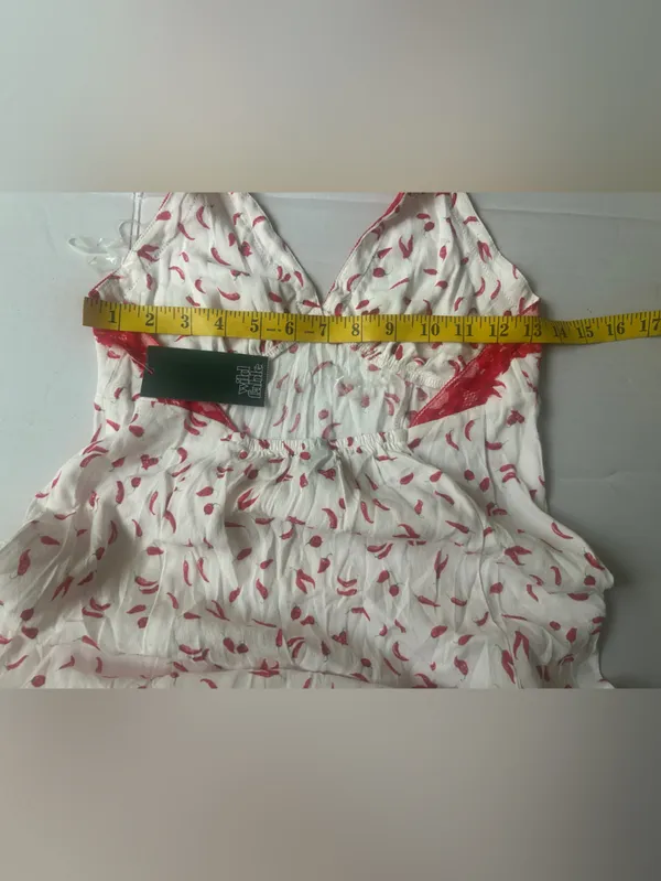 Women’s Red Chili Pepper Halter Mini Dress – Lace Trim Size Small - Image 6