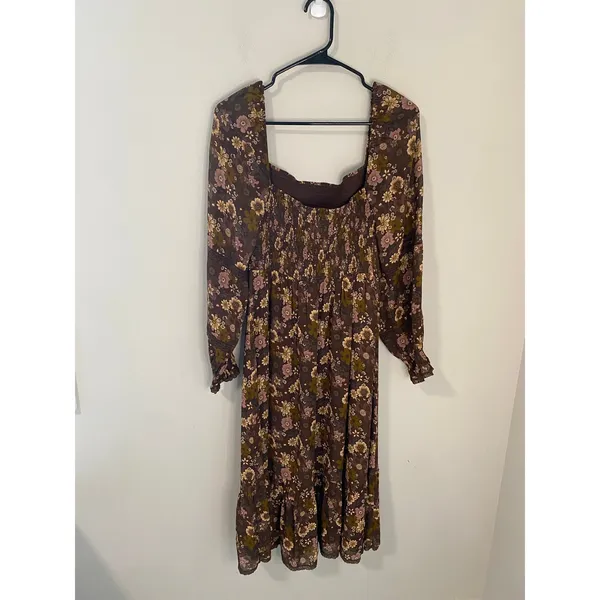 Wilfred Tempest Floral Smocked Mini Dress Size Medium - Image 4