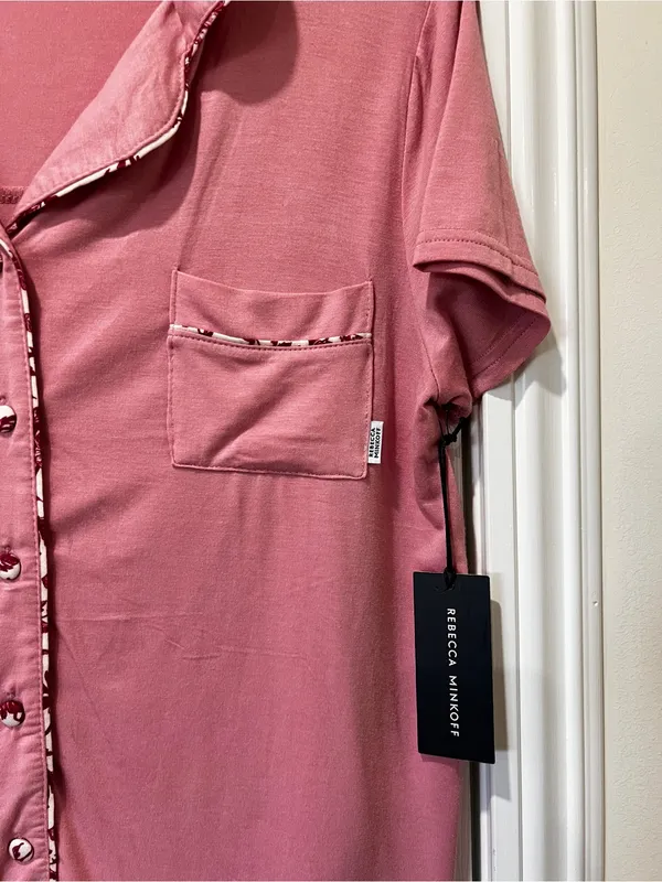 Rebecca Minkoff 2 Piece Sleepwear Set Pajama Modal Super Soft Size Small Pink - Image 9