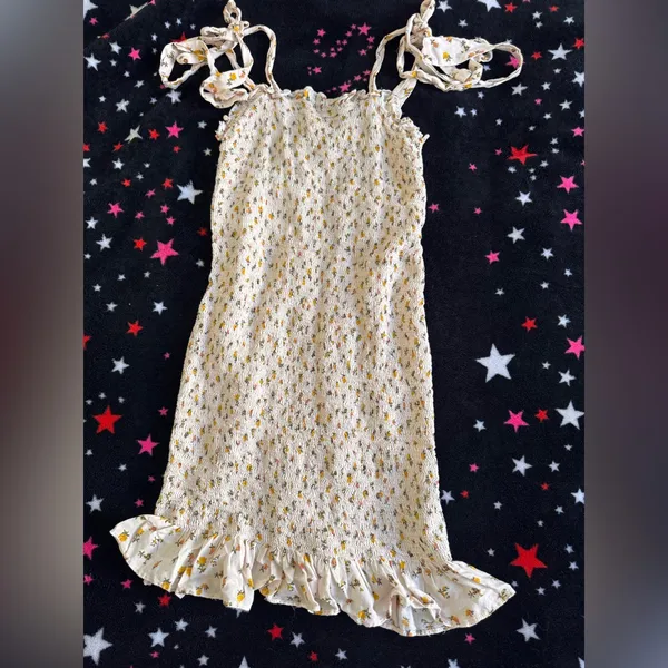 Free People Yellow Floral Mini Dress - Image 3