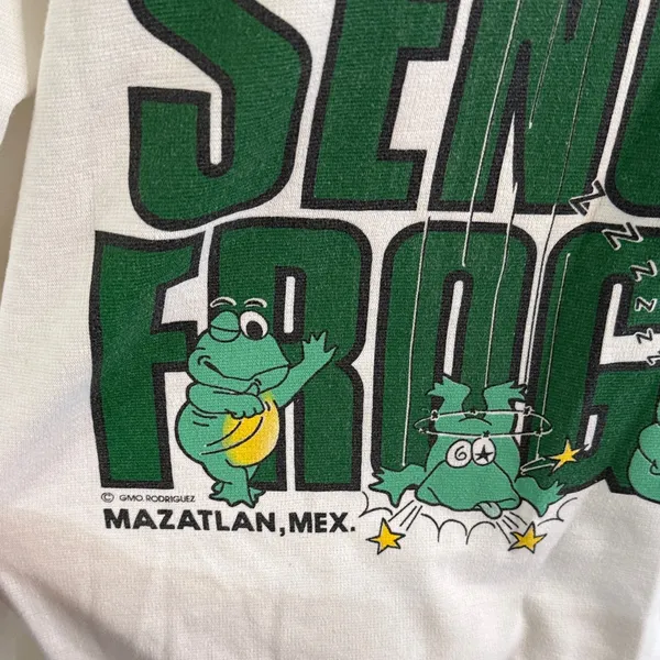 Vintage Senior Frogs White Crewneck Sweater size XL perfect for St Patrick’s - Image 3