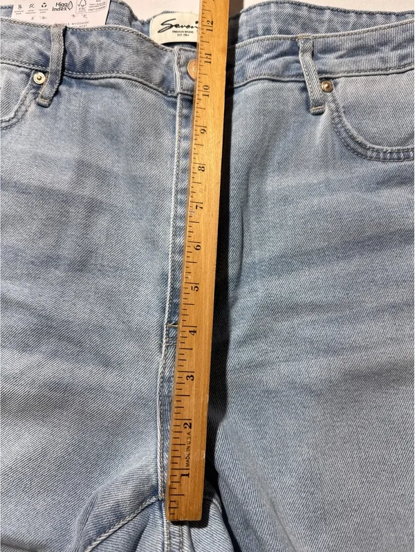 Seven7 Premium Brand Light Blue Straight Leg Jeans Size 16 - Image 4