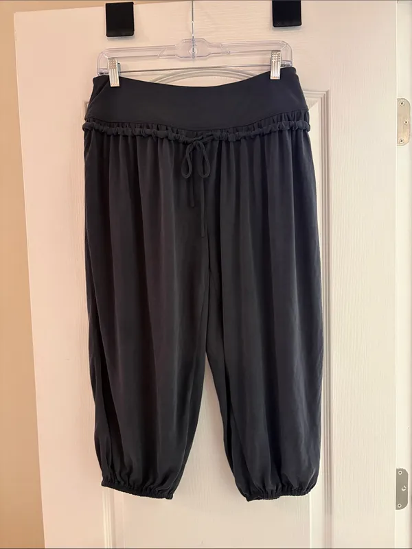 Free People Downtown Sandwashed Pants Jogger Washed Black Small - Image 4