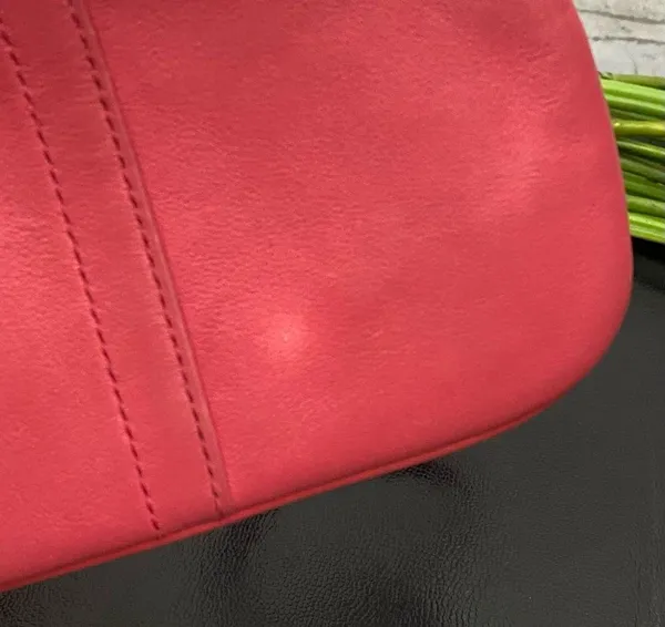 COACH F-42389 Reddish Pink Pebbled Leather Small Wristlet - Image 6