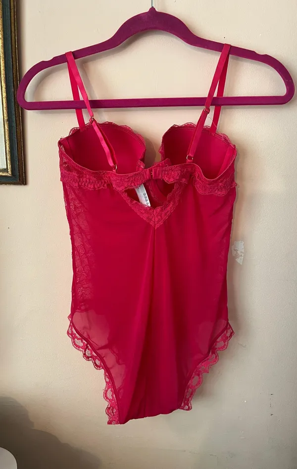 Secret Possessions Pink Lace Bodysuit Size M - Image 2