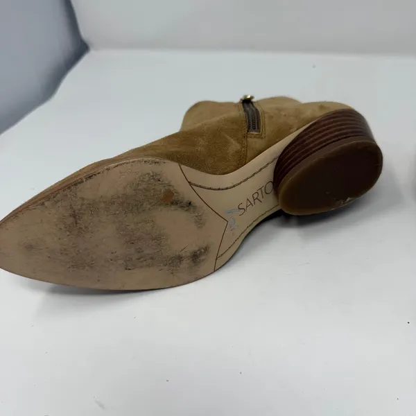 Franco Sarto Shellson Ankle Boot Tan Suede Pointed Toe Women 7M Size 7 - Image 11