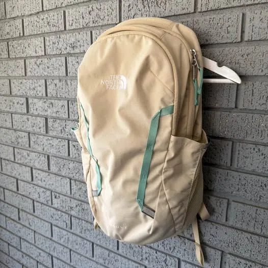 The North Face Vault Laptop Backpack Cream Granola Girl Hiking Outdoor - Image 3