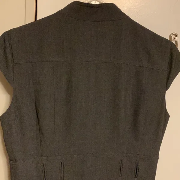 Women's Pencil Stretchy Full Buttoned Dress Gray Sz 8 - Image 6