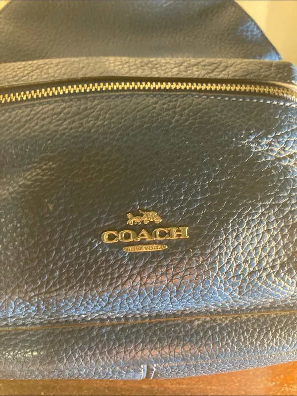 Coach Mini Pebbled Leather Backpack in Royal Blue - Image 3