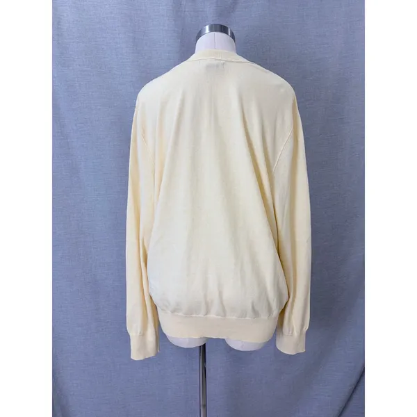 Banana Republic‎ Yellow Cotton Cashmere Sweater XL Lightweight Knit Crewneck - Image 5