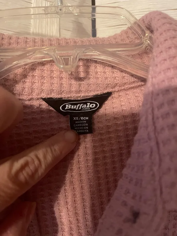 BUFFALO WAFFLE BUTTON-DOWN TOP WOMENS SIZE XS (Midday Rose) Country - Image 3