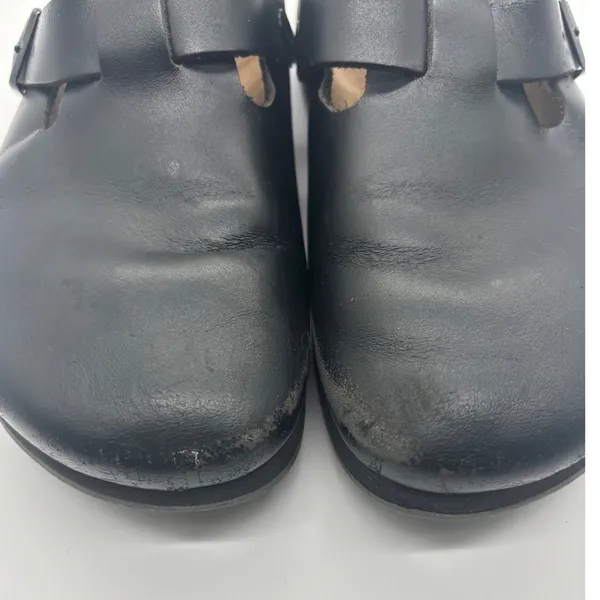 Birkenstock London Black Leather Clogs EU 38 L7 M5 Closed Toe Shoes - Image 6