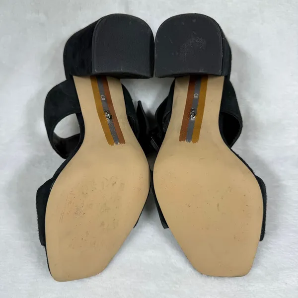 Sam Edelman Casey Black‎ Suede Block Heel Sandals Size 5 Square Toe Buckle Strap - Image 11