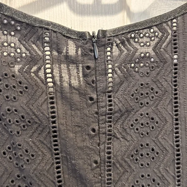 ECOWISH Black Eyelet Lace Ruffle Cap Sleeve Midi Dress XL NWT Cotton Coquette - Image 6