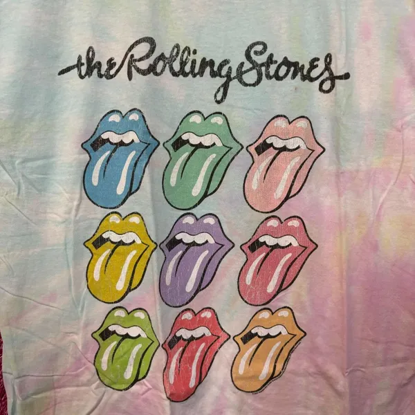 The Rolling Stones Hot Lips Pop Art Rock Pastel Tie Dye XL - Image 2