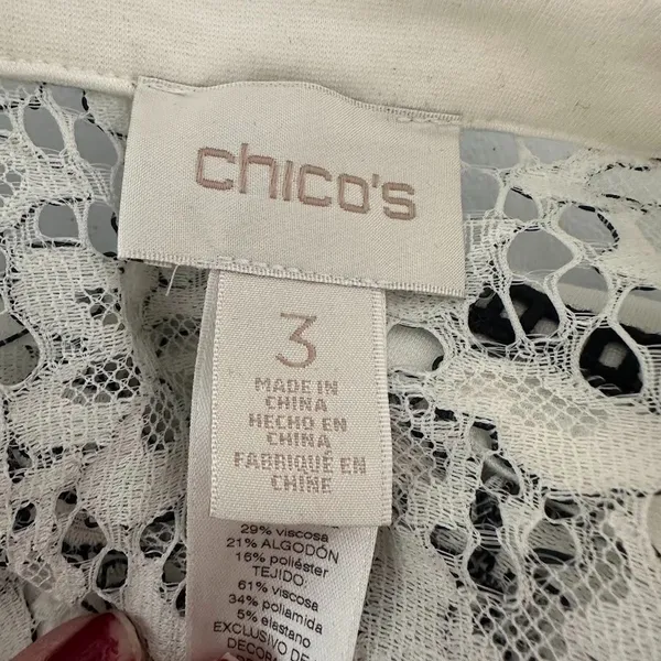 Chico's Lace Jacket Womens Size XL Boho Elegant‎ Fancy Romantic Feminine Artsy - Image 5