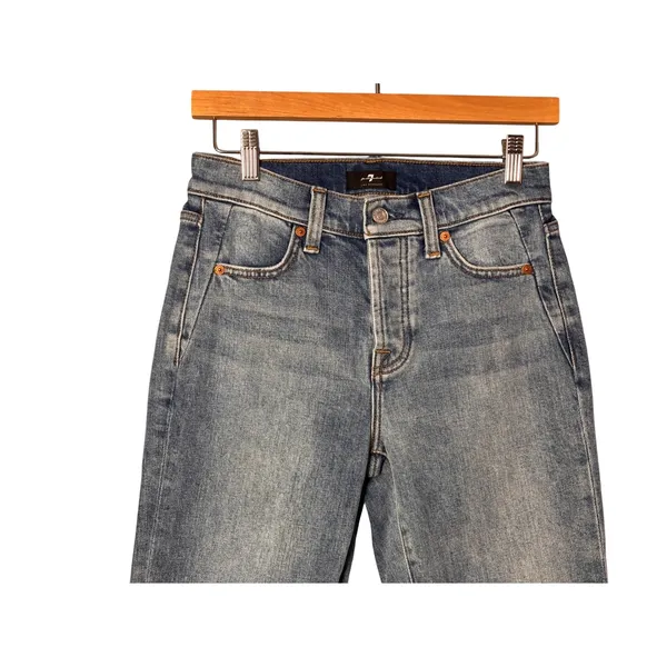7 For All Mankind Josefina Jeans 24 Blue Skinny Boyfriend Casual Chic READ - Image 3