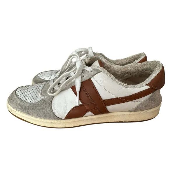 Tory‎ Burch Hank Court Sneakers Women Size 8.5 Brown Cream Lace Up Logo #S103-1 - Image 7