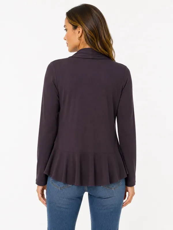 R&M Richard’s Ruffled Open Front Cardigan - Image 2