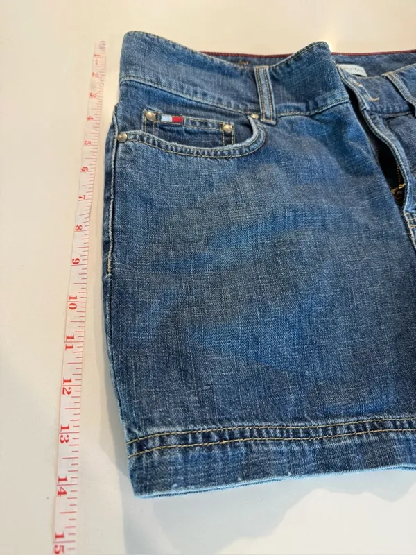 Tommy Hilfiger Classic Indigo Denim Jean Shorts Preppy/Y2k vibes Size‎ 8 - Image 11